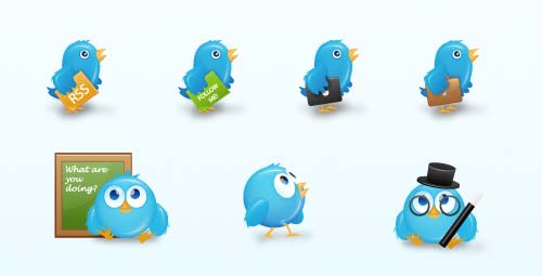 Birdies Twitter Icon Set